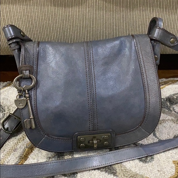 Fossil Handbags - 🗝Fossil long live vintage gray leather saddle bag